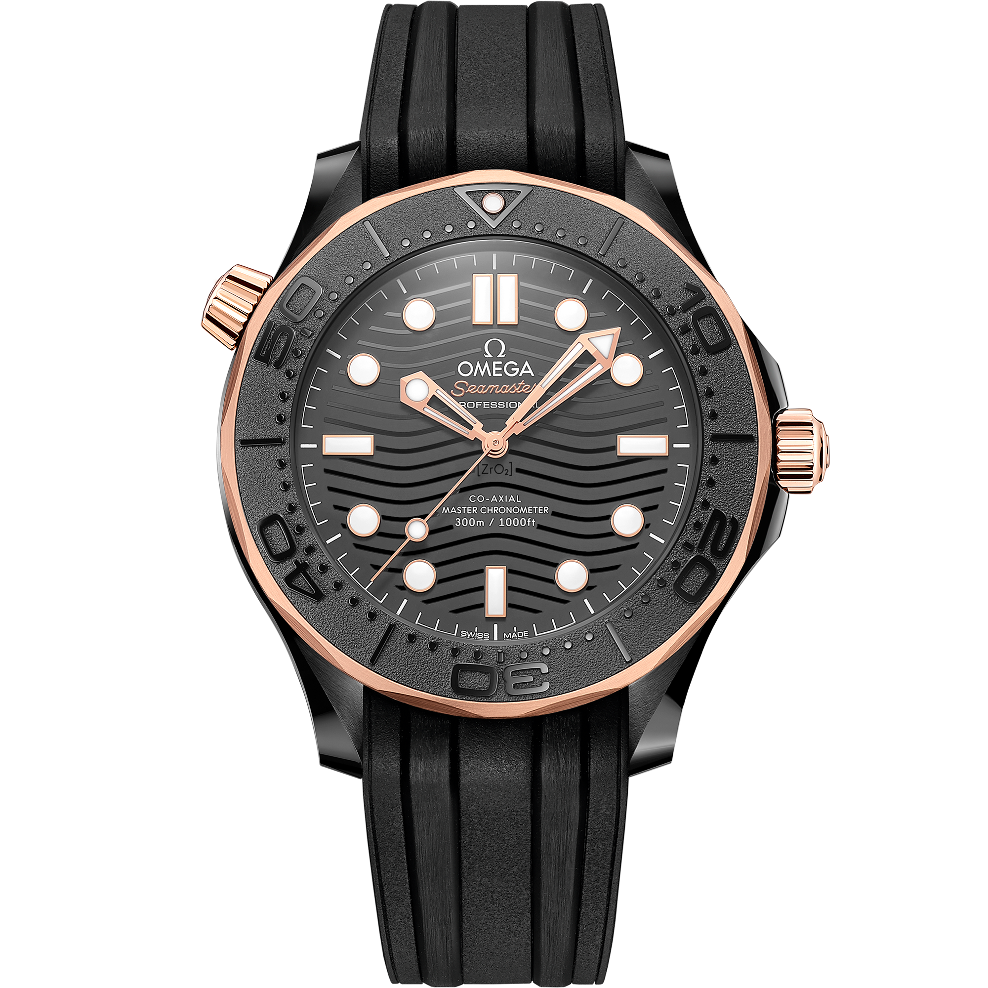 Seamaster Diver 300M 43.5 mm, ブラックセラミック ラバーストラップ - 210.62.44.20.01.001 |  OMEGA JP®